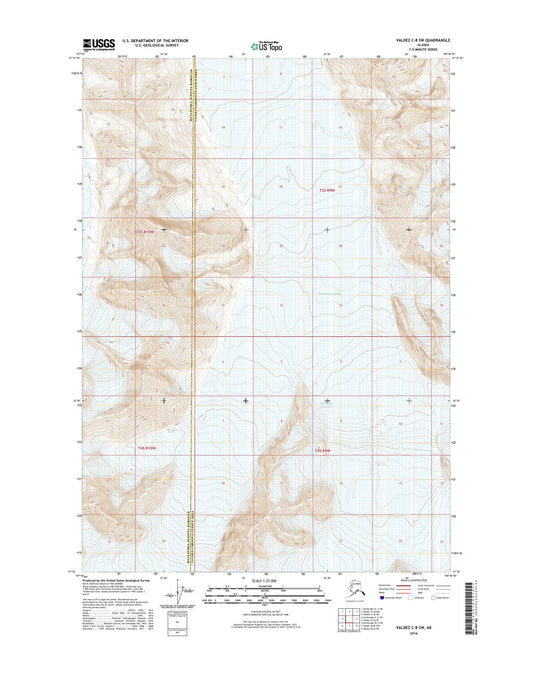 Valdez C-8 SW Alaska US Topo Map Image