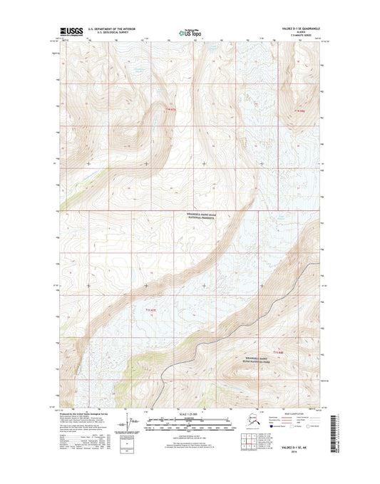 Valdez D-1 SE Alaska US Topo Map Image