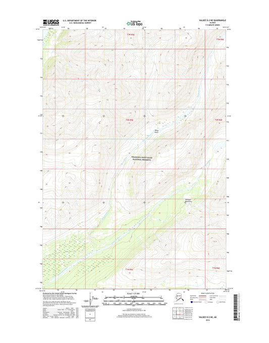 Valdez D-2 NE Alaska US Topo Map Image