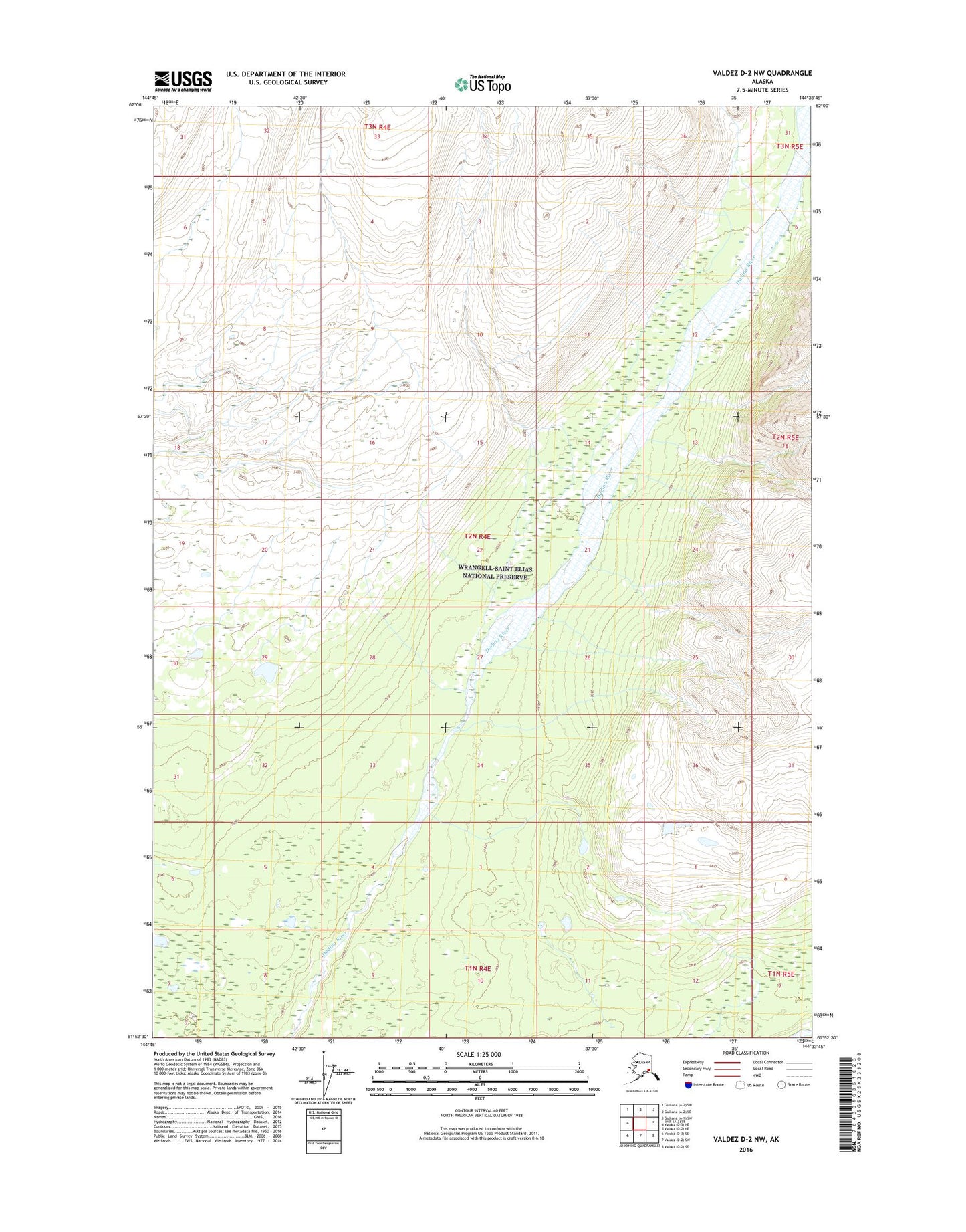 Valdez D-2 NW Alaska US Topo Map Image