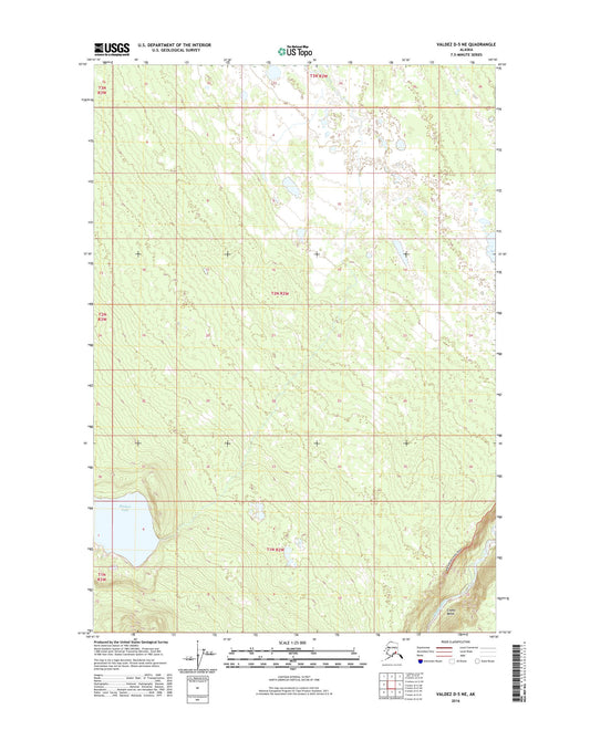 Valdez D-5 NE Alaska US Topo Map Image