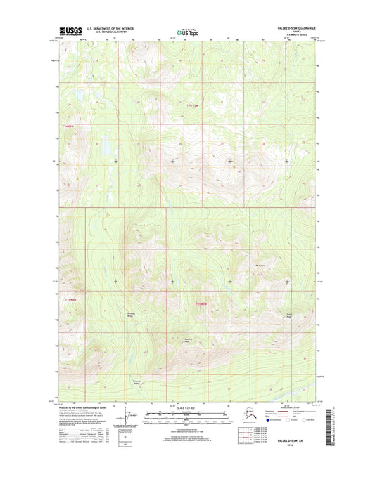 Valdez D-5 SW Alaska US Topo Map Image