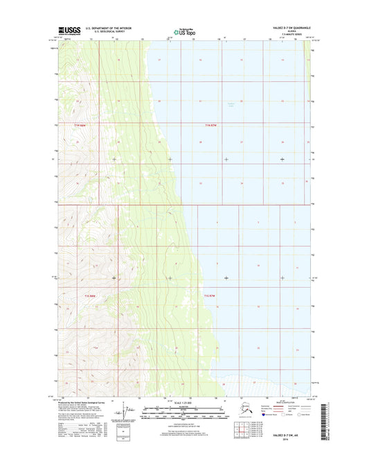 Valdez D-7 SW Alaska US Topo Map Image