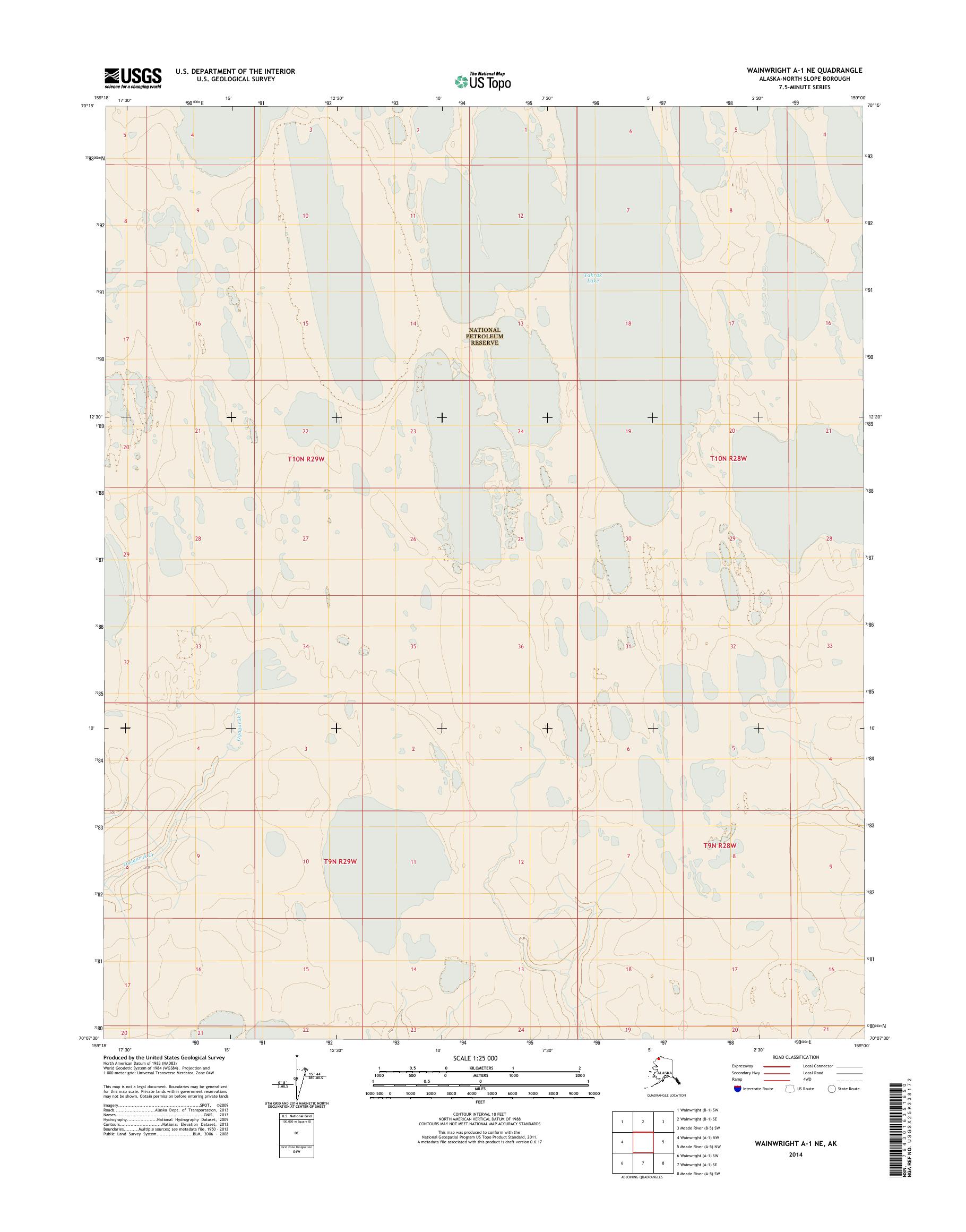 Wainwright A-1 NE Alaska US Topo Map – MyTopo Map Store