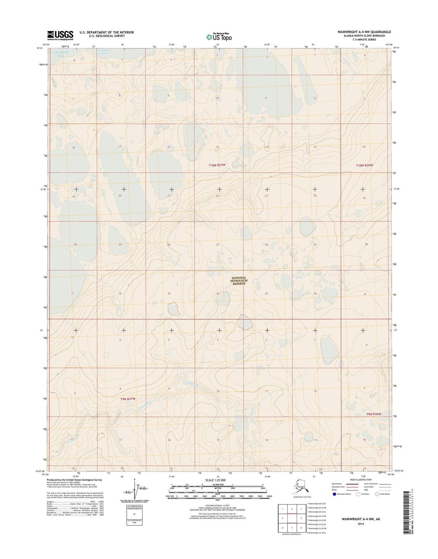 Wainwright A-4 NW Alaska US Topo Map Image
