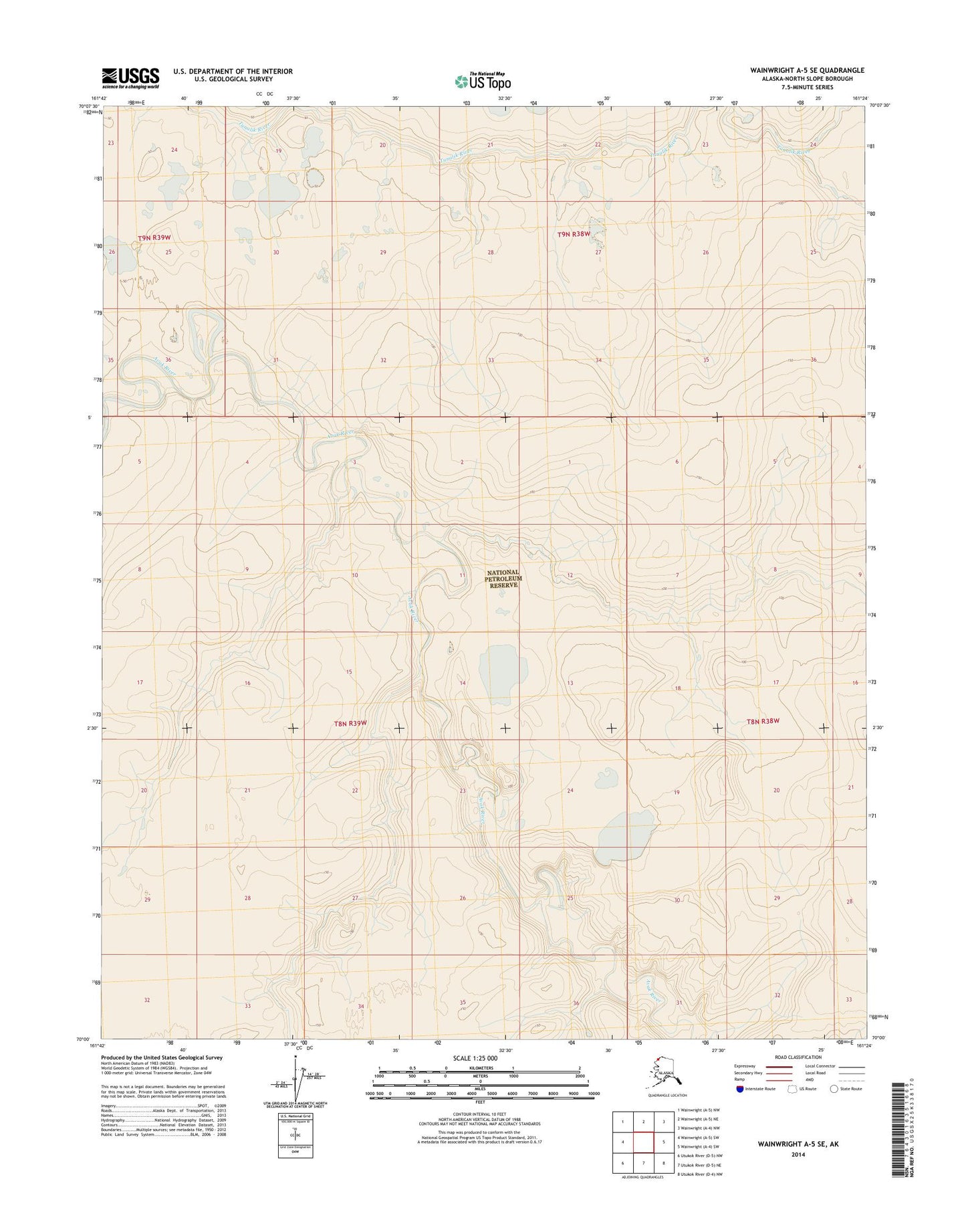 Wainwright A-5 SE Alaska US Topo Map Image