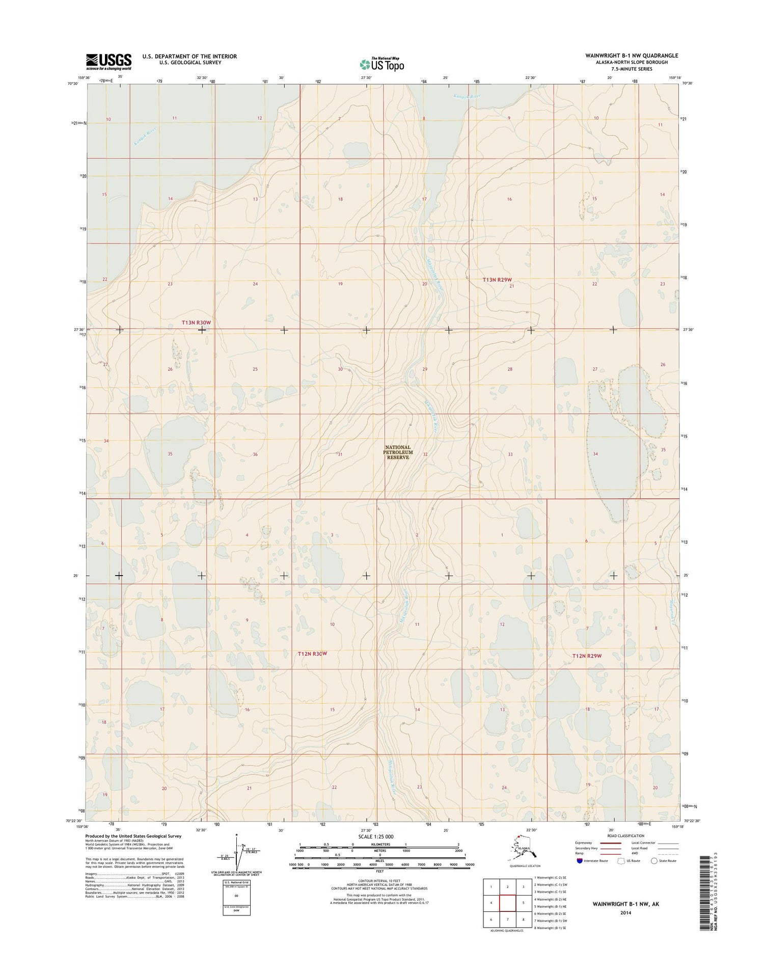 Wainwright B-1 NW Alaska US Topo Map Image