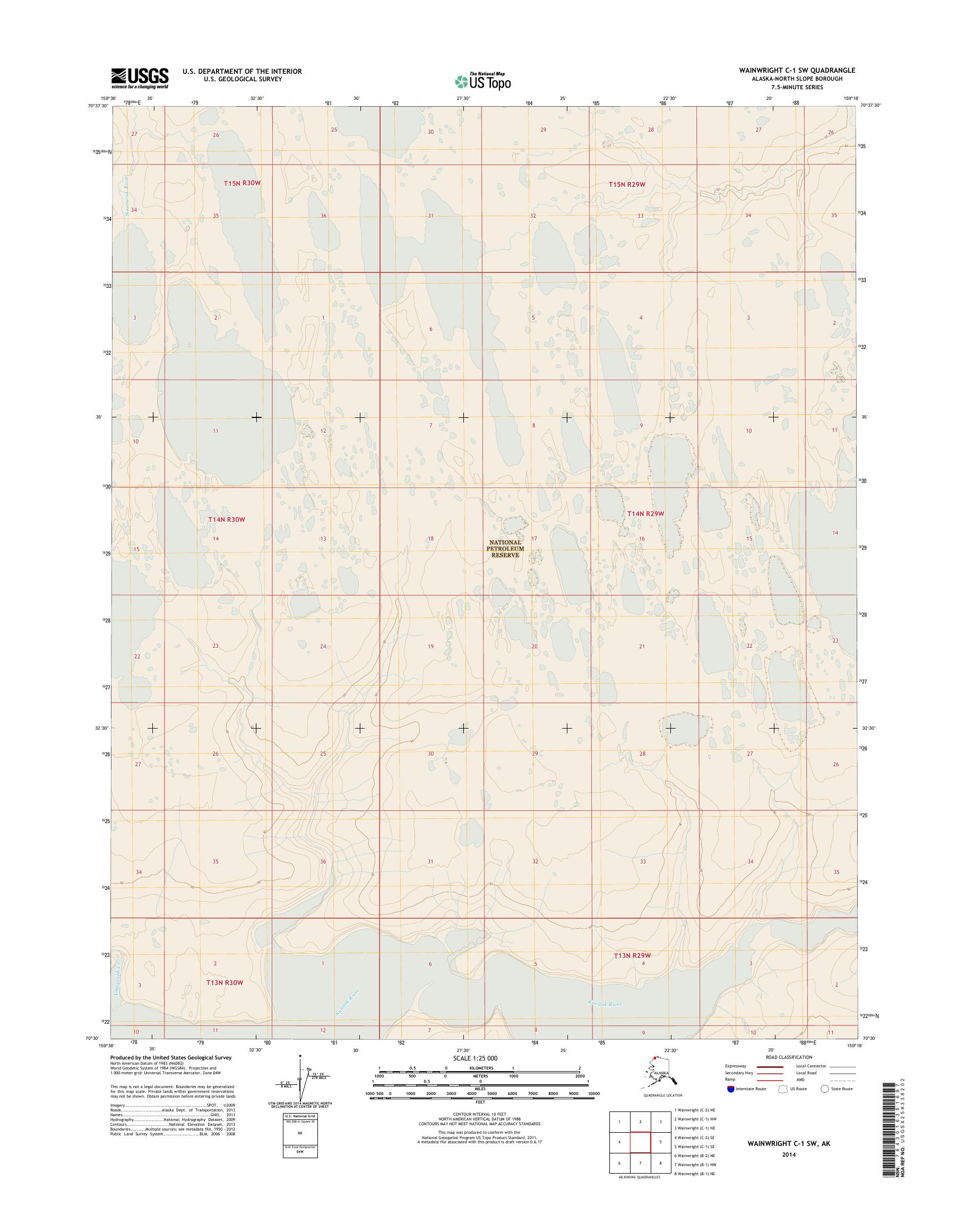 Wainwright C-1 SW Alaska US Topo Map – MyTopo Map Store