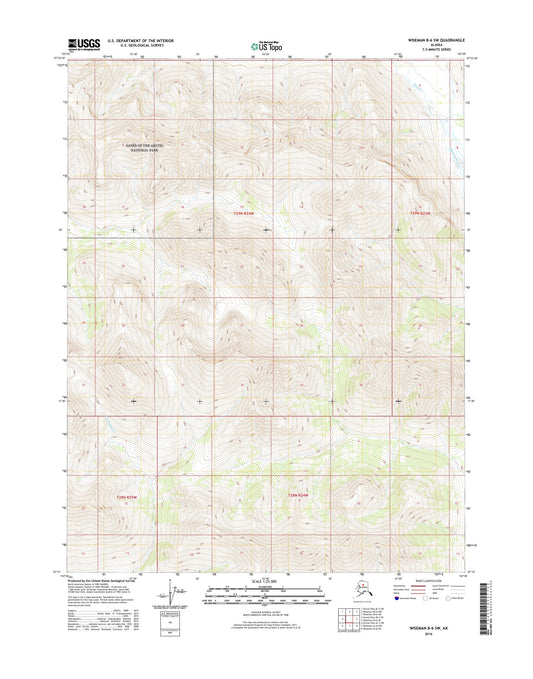 Wiseman B-6 SW Alaska US Topo Map Image