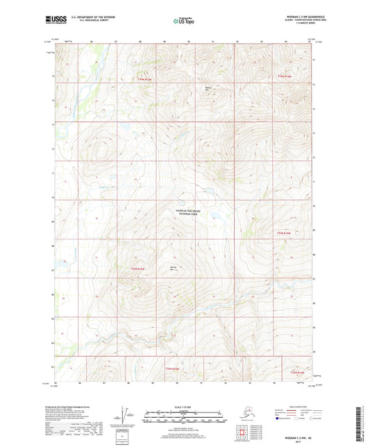 Wiseman C-2 NW Alaska US Topo Map Image