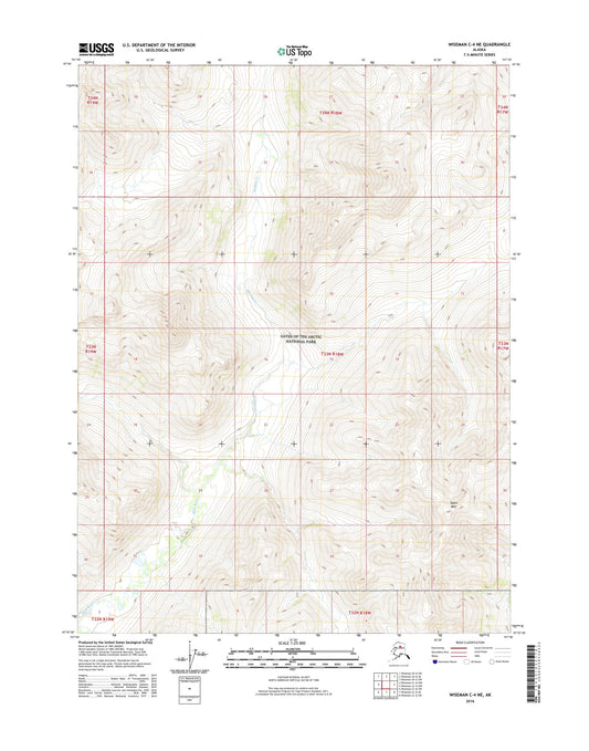 Wiseman C-4 NE Alaska US Topo Map Image