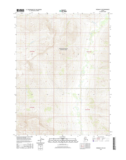 Wiseman C-4 SW Alaska US Topo Map Image