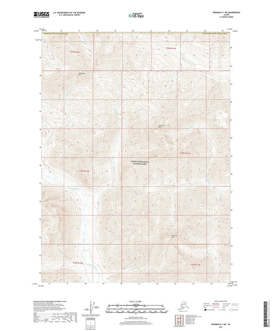 Wiseman D-1 NE Alaska US Topo Map Image