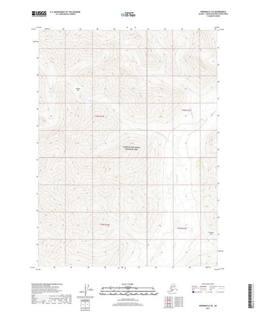 Wiseman D-2 SE Alaska US Topo Map Image