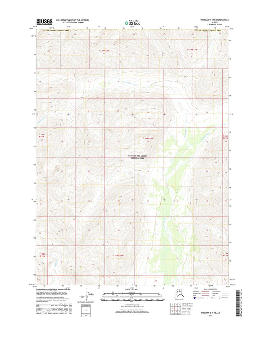 Wiseman D-4 NE Alaska US Topo Map Image