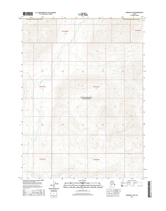 Wiseman D-5 NE Alaska US Topo Map Image