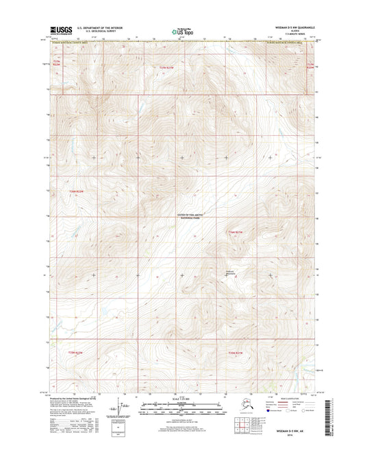 Wiseman D-5 NW Alaska US Topo Map Image