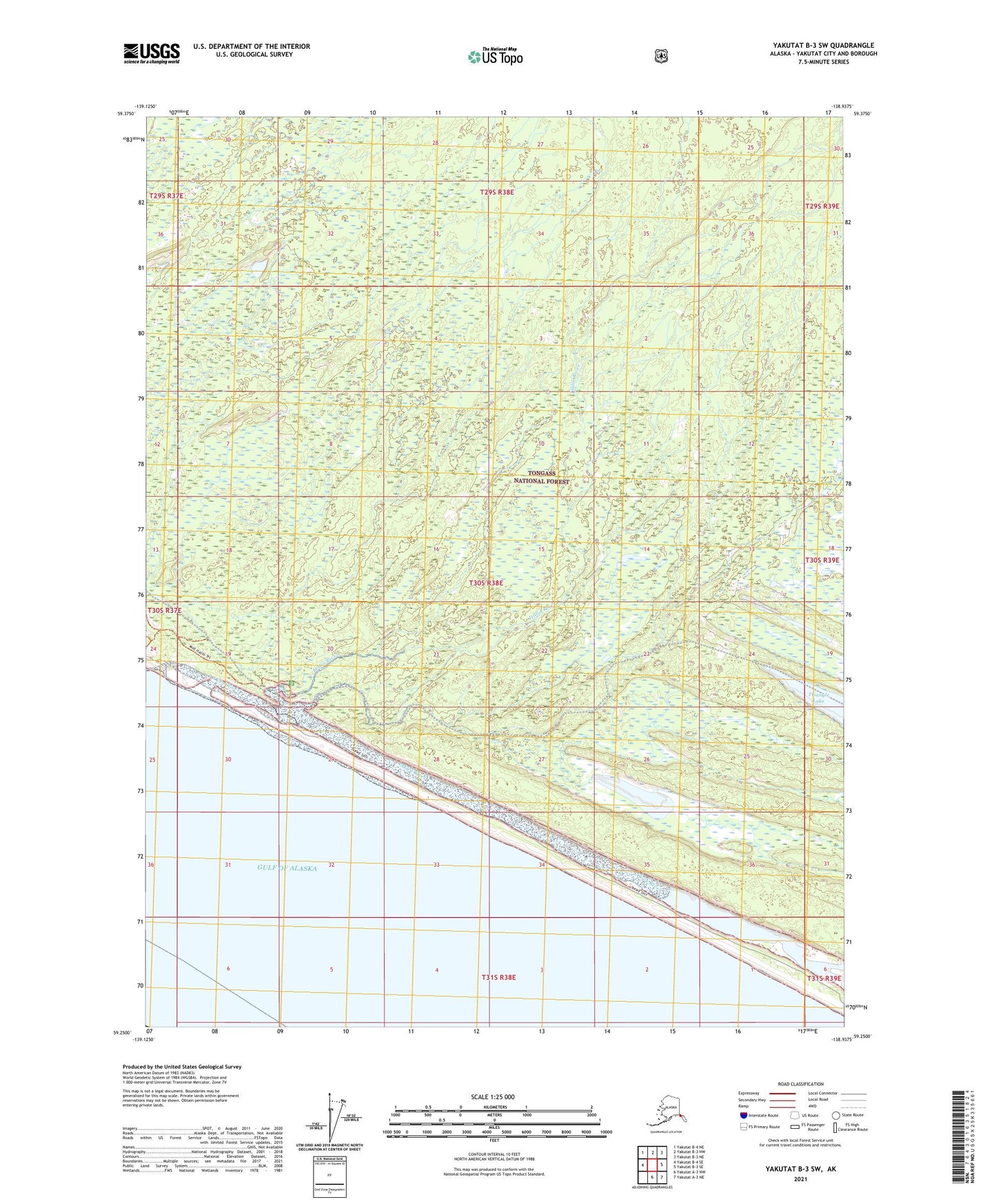 Yakutat B-3 SW Alaska US Topo Map Image