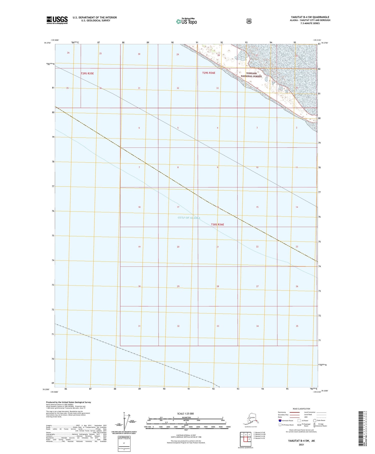 Yakutat B-4 SW Alaska US Topo Map Image