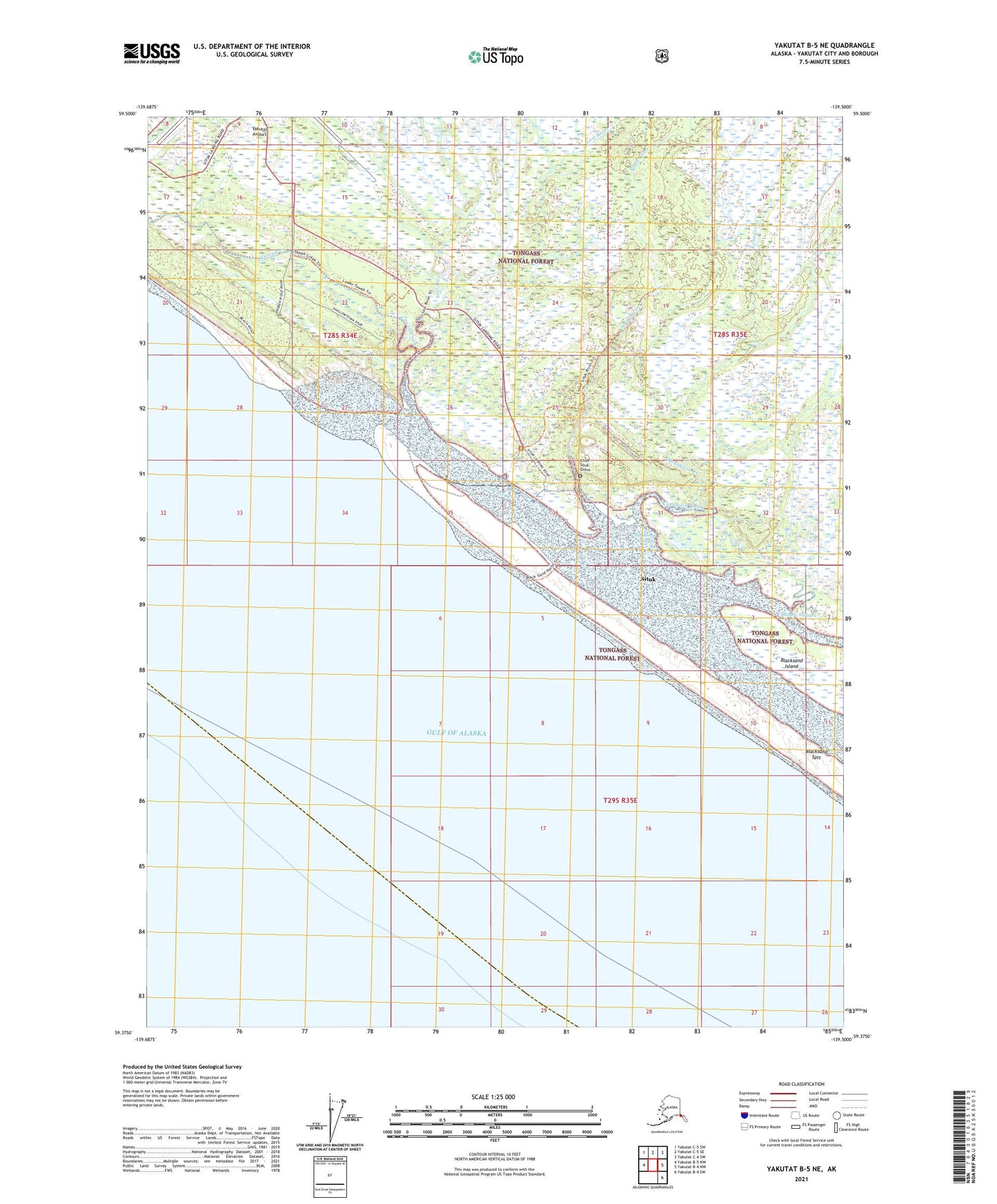 Yakutat B-5 NE Alaska US Topo Map Image