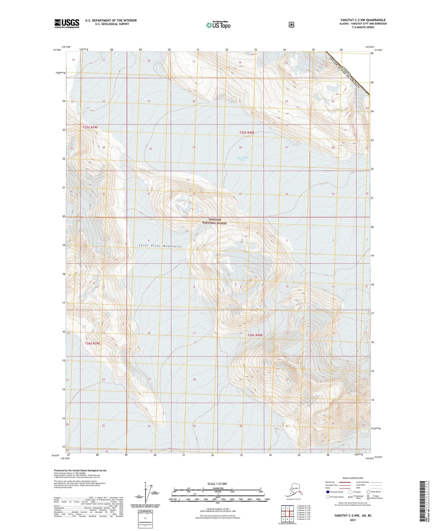 Yakutat C-2 NW Alaska US Topo Map Image