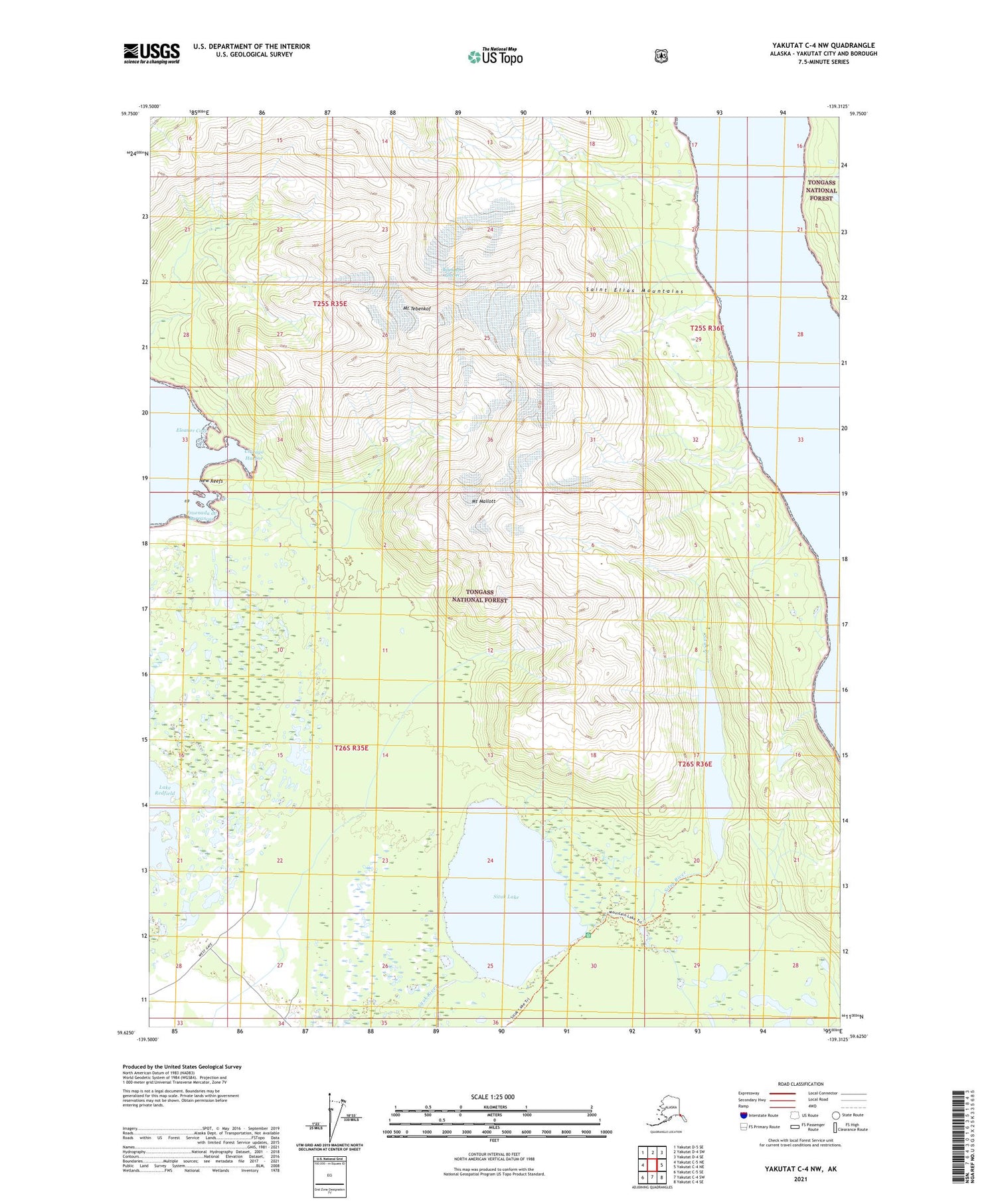 Yakutat C-4 NW Alaska US Topo Map Image
