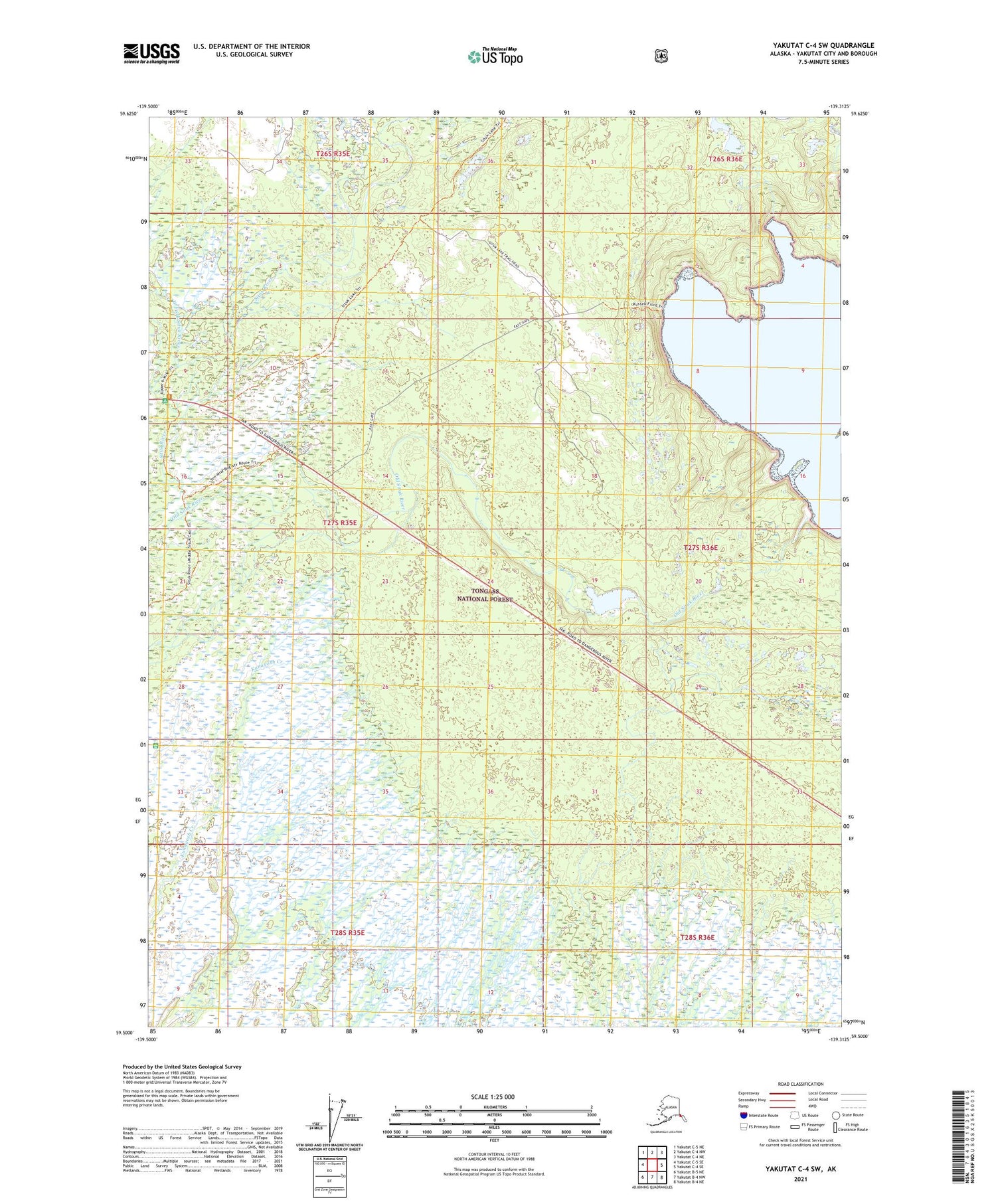 Yakutat C-4 SW Alaska US Topo Map Image