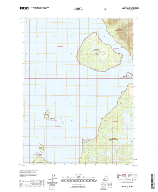 Yakutat C-5 NE Alaska US Topo Map Image