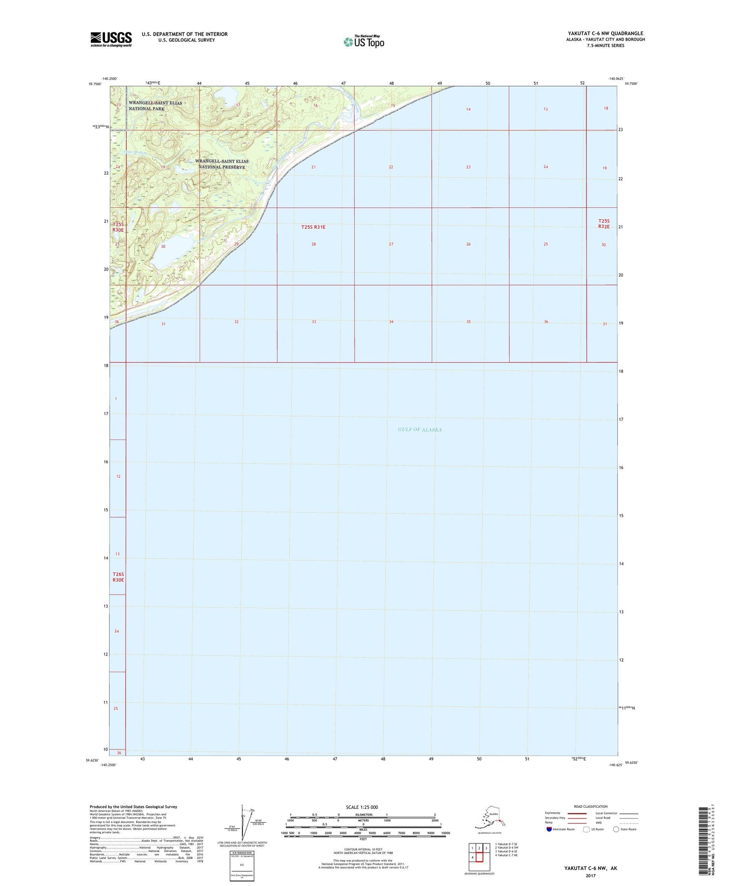 Yakutat C-6 NW Alaska US Topo Map Image