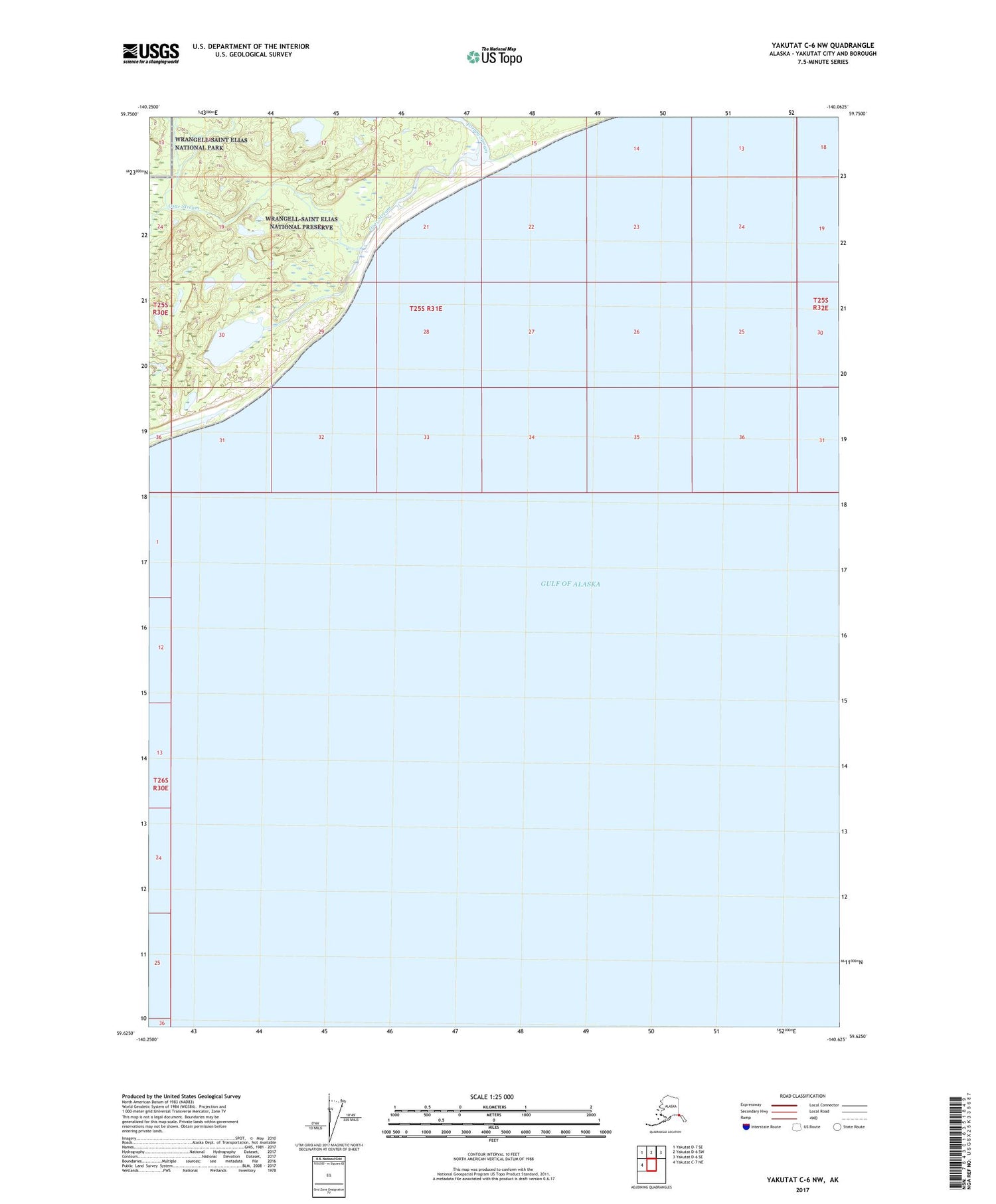 Yakutat C-6 NW Alaska US Topo Map Image