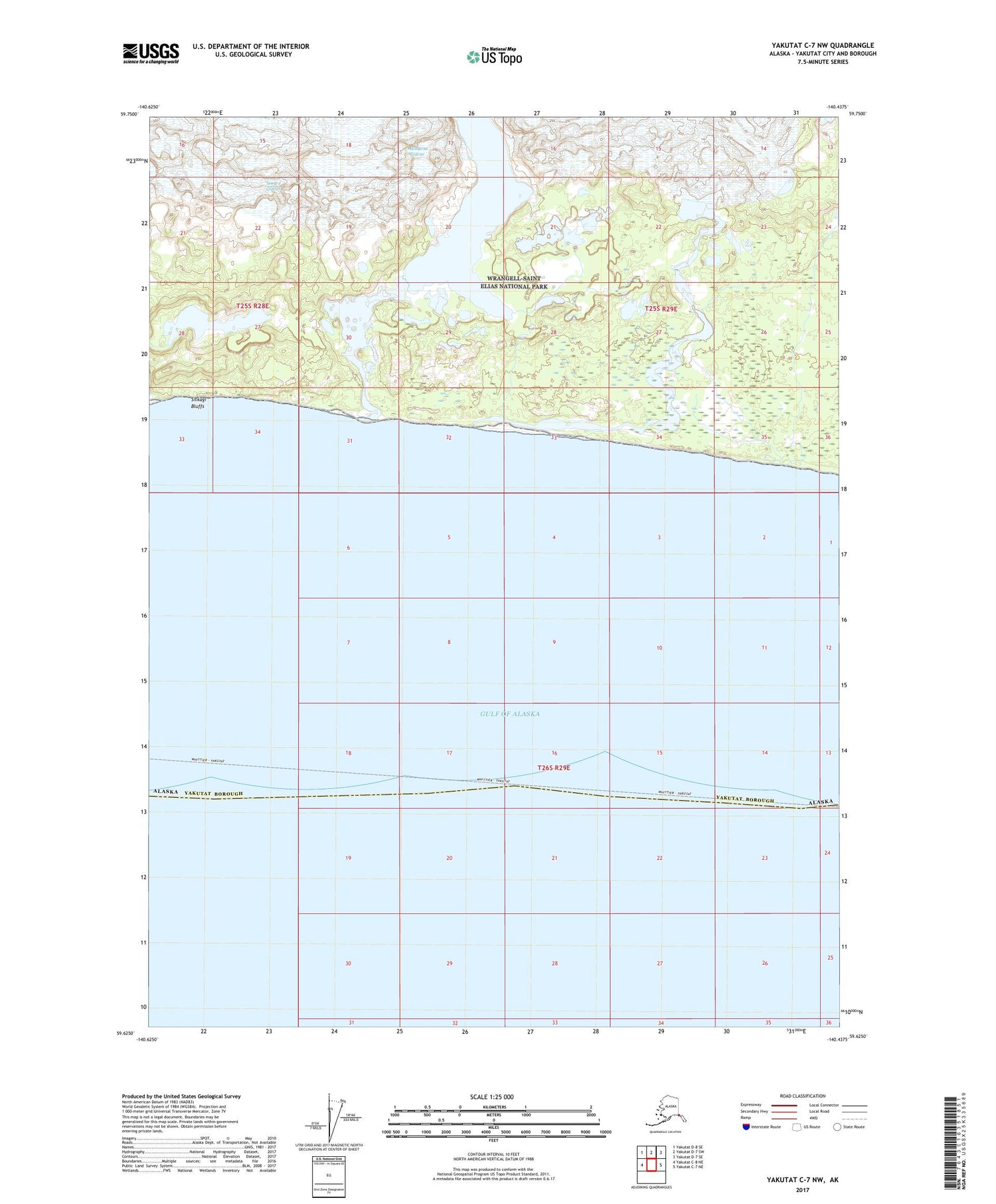 Yakutat C-7 NW Alaska US Topo Map Image