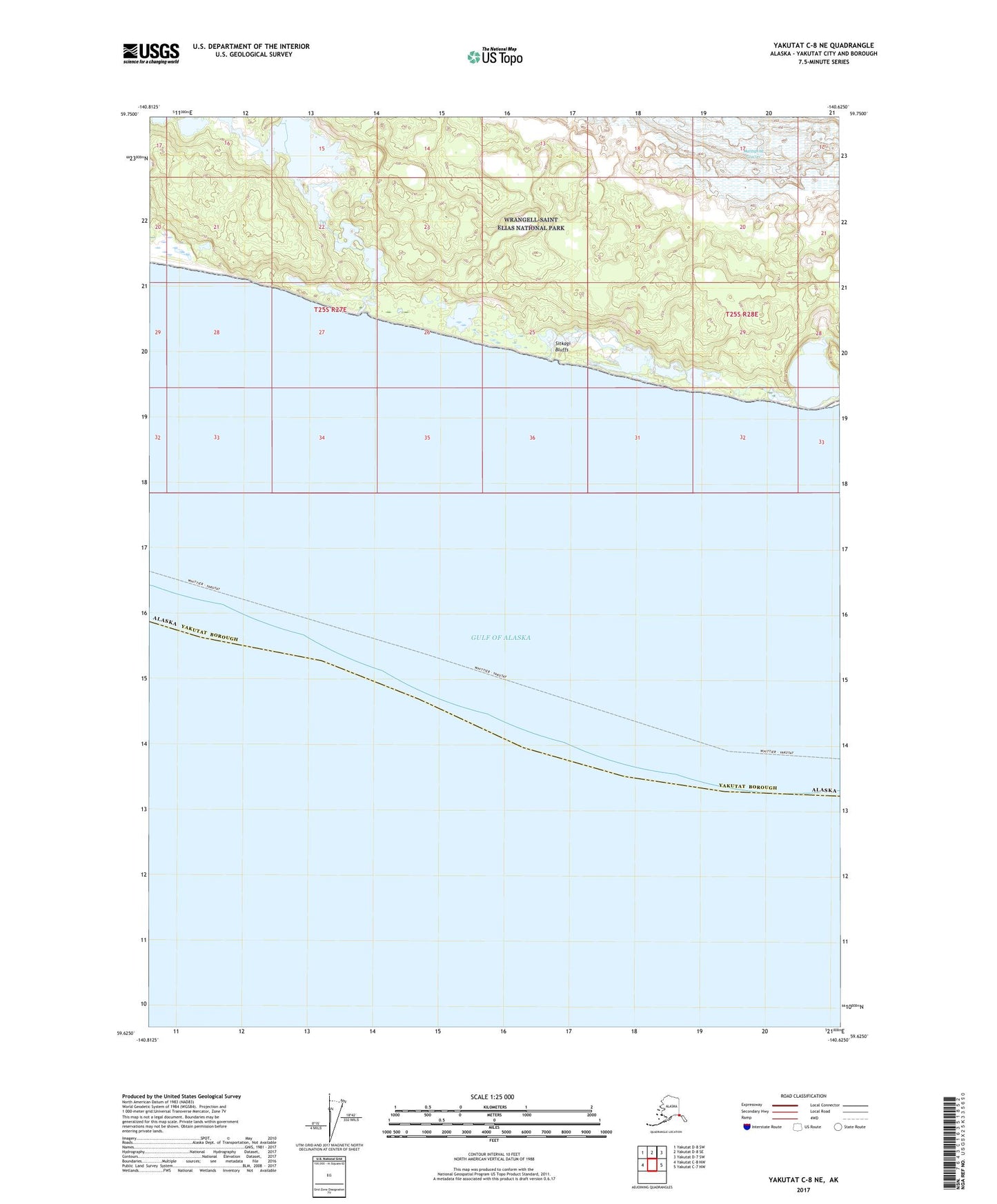 Yakutat C-8 NE Alaska US Topo Map Image