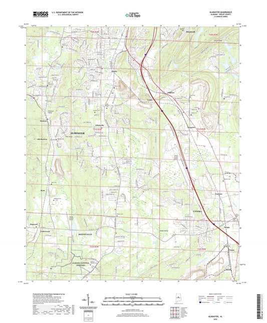 Alabaster Alabama US Topo Map Image