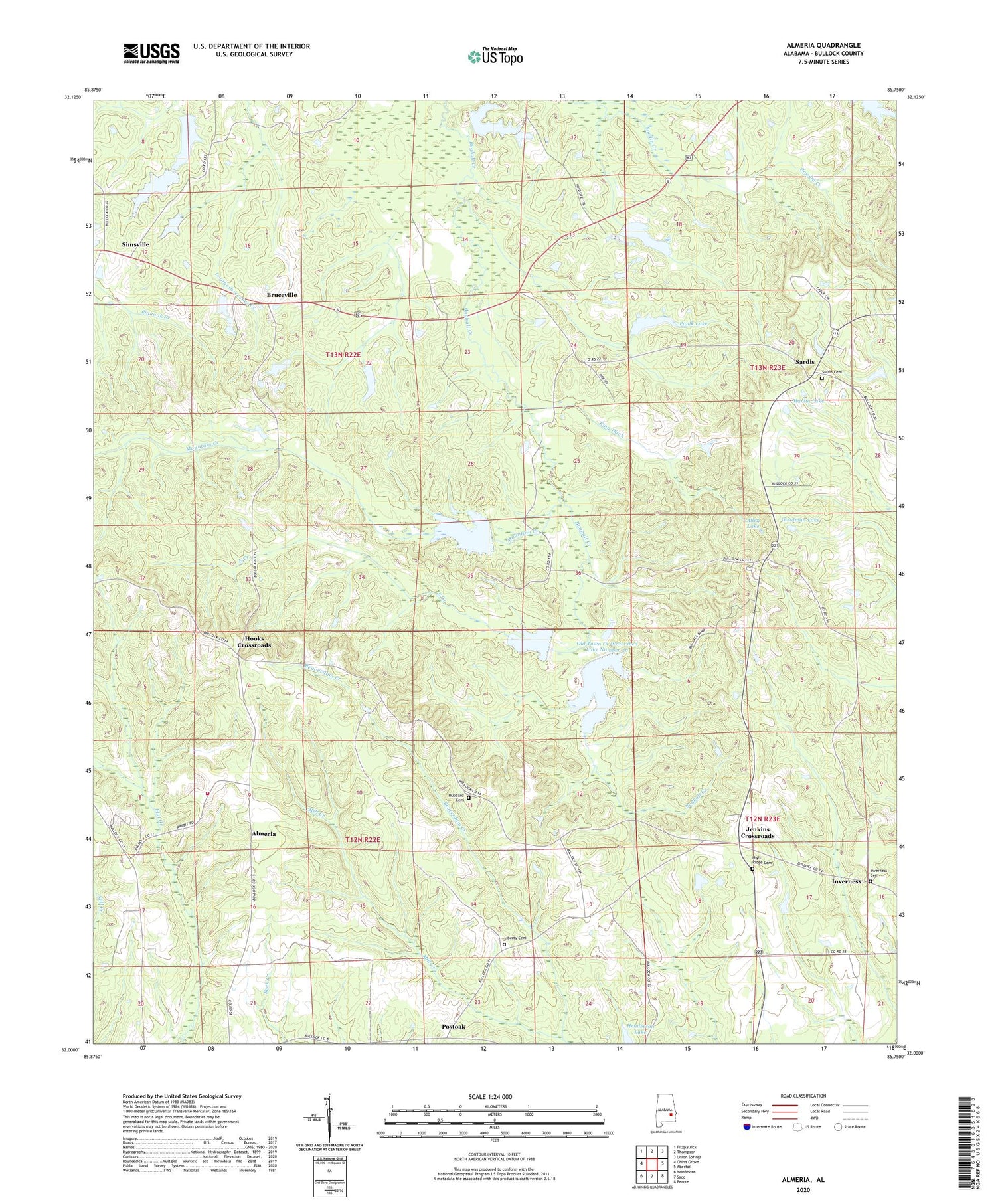 Almeria Alabama US Topo Map Image