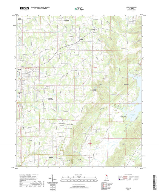 Arab Alabama US Topo Map Image