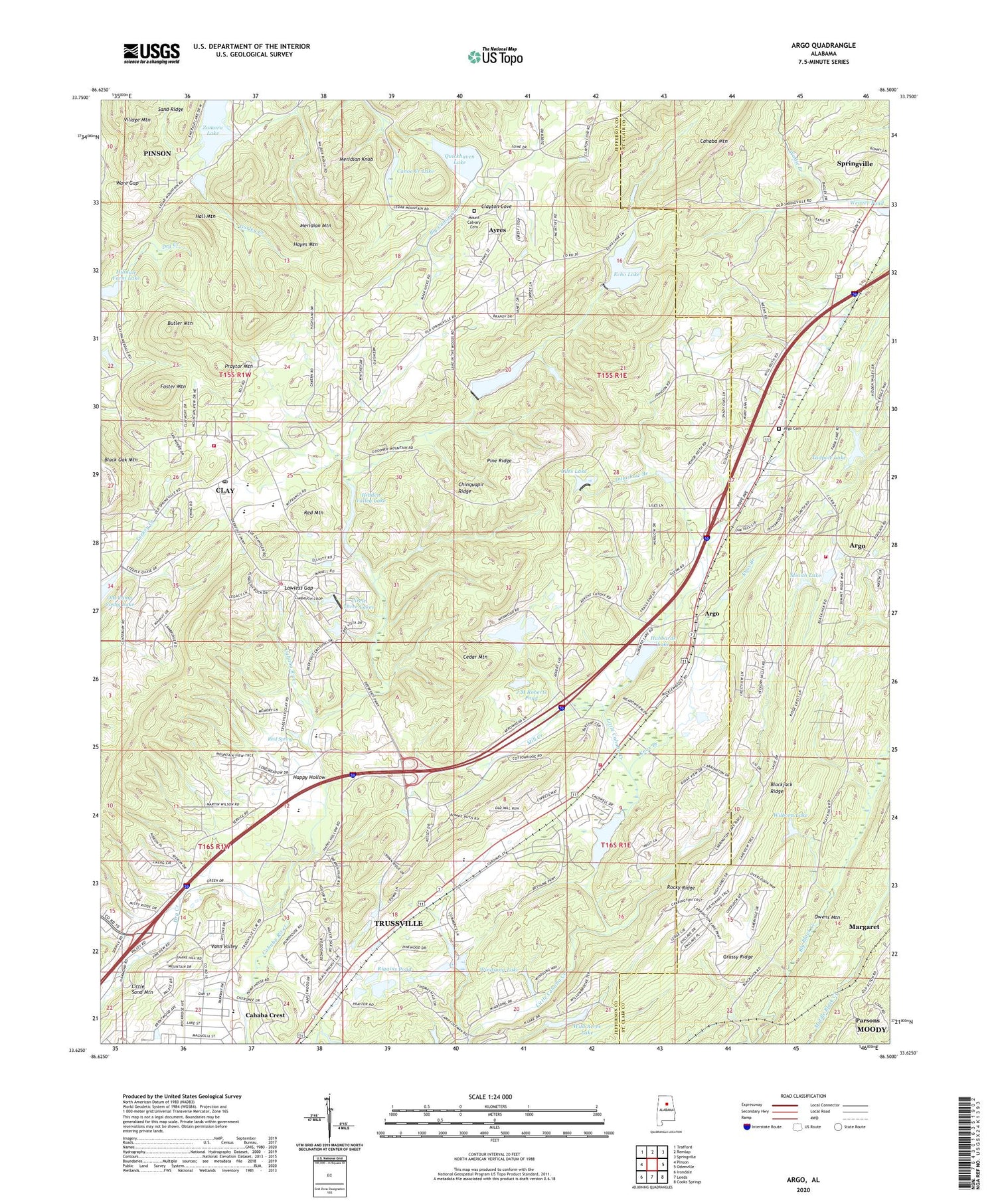Argo Alabama US Topo Map Image