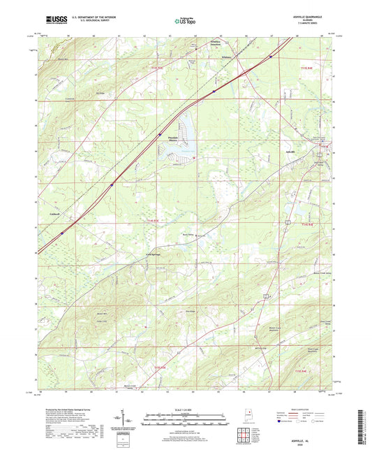 Ashville Alabama US Topo Map Image