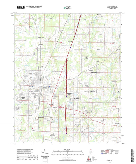 Athens Alabama US Topo Map Image