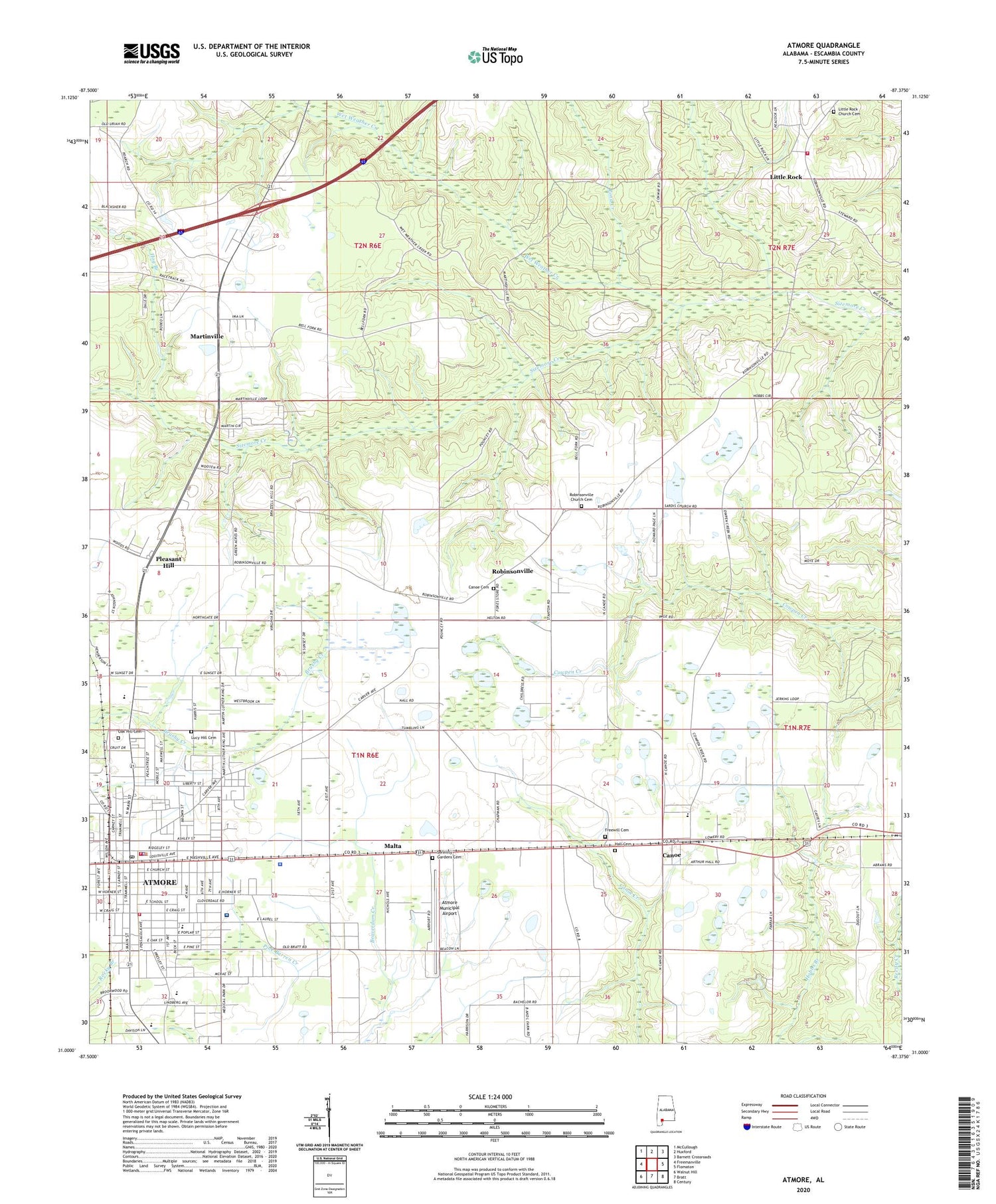 Atmore Alabama US Topo Map Image