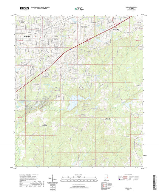 Auburn Alabama US Topo Map Image