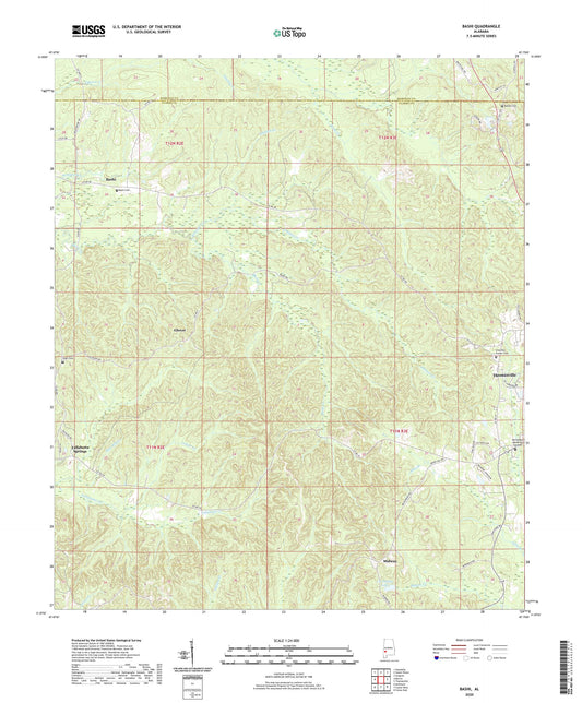 Bashi Alabama US Topo Map Image