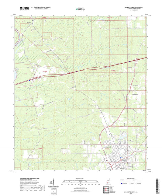 Bay Minette North Alabama US Topo Map Image