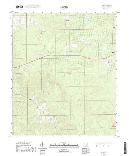 Bellamy Alabama US Topo Map Image