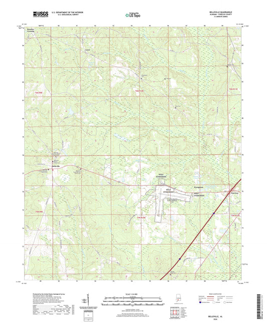 Belleville Alabama US Topo Map Image