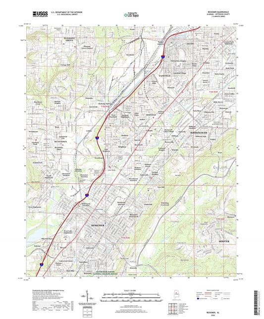 Bessemer Alabama US Topo Map Image