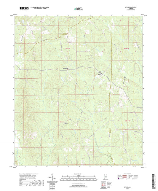 Bethel Alabama US Topo Map Image