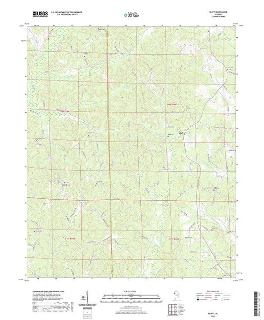 Bluff Alabama US Topo Map Image