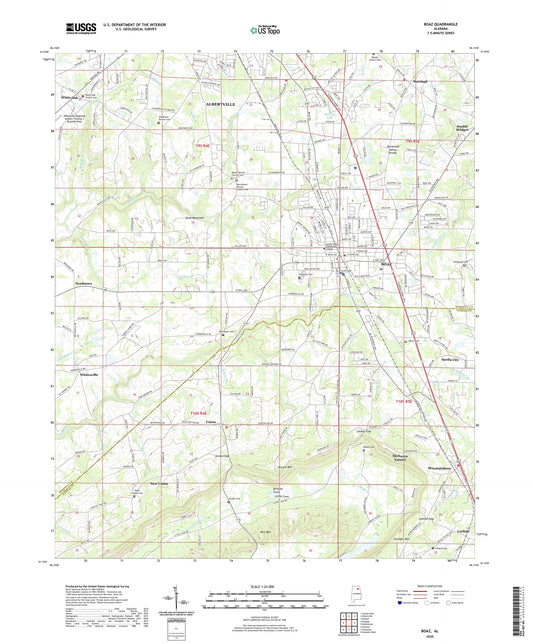 Boaz Alabama US Topo Map Image