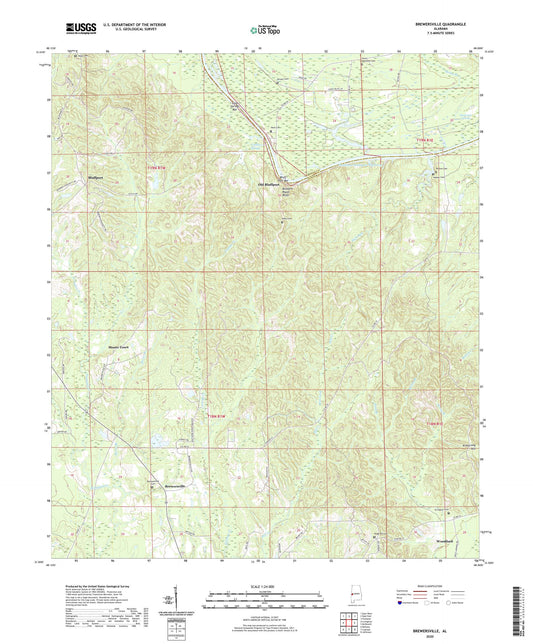 Brewersville Alabama US Topo Map Image