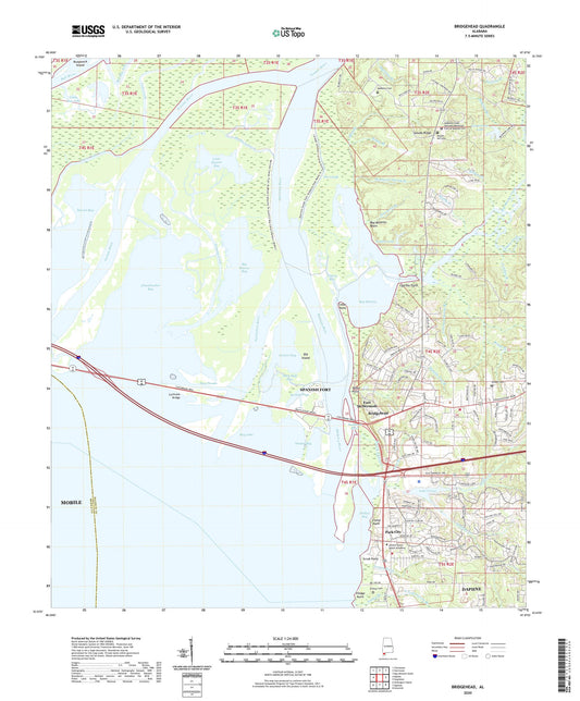 Bridgehead Alabama US Topo Map Image
